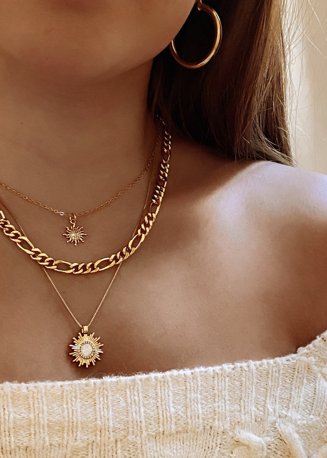 Cacey Sunburst Necklace - Gold Filled