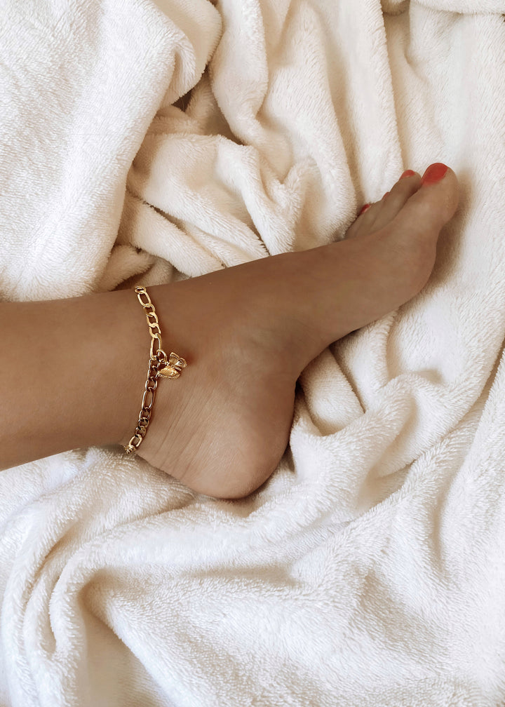 Butterfly Anklet - Gold Filled