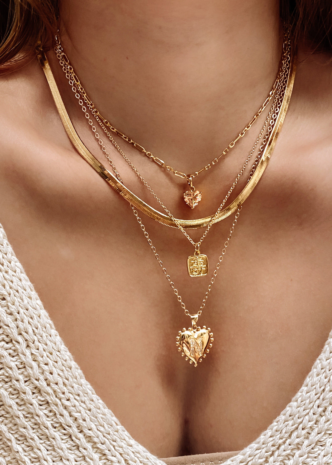 Herringbone Necklace - Gold Filled