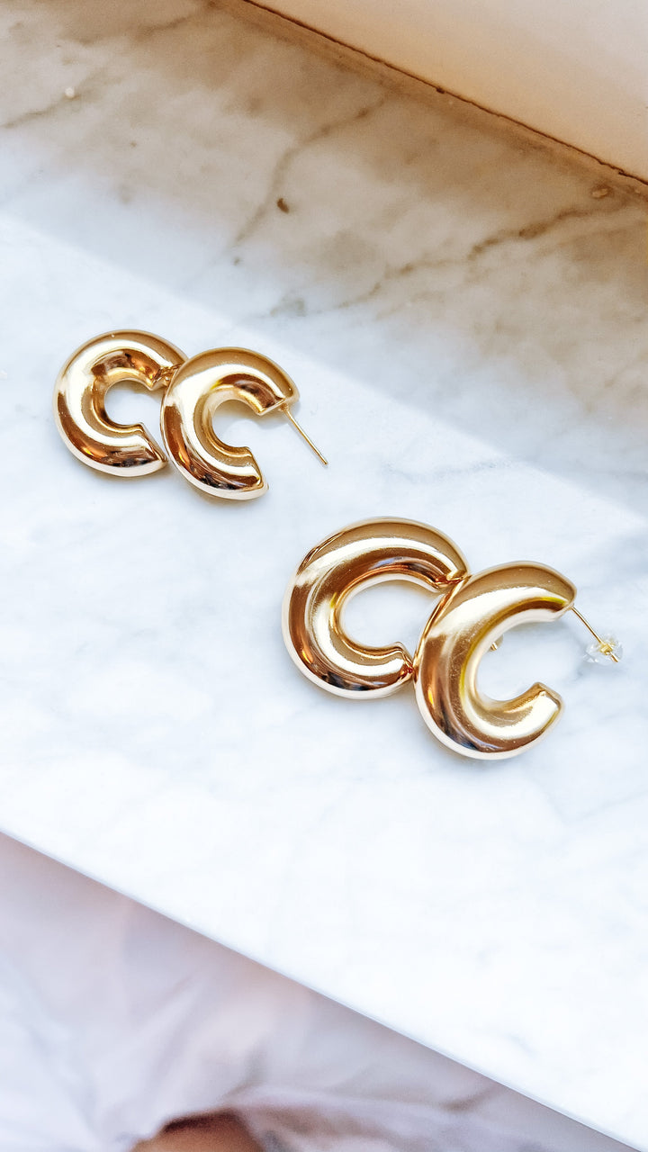 Chunky Trendy Hoops (L) - Gold Filled