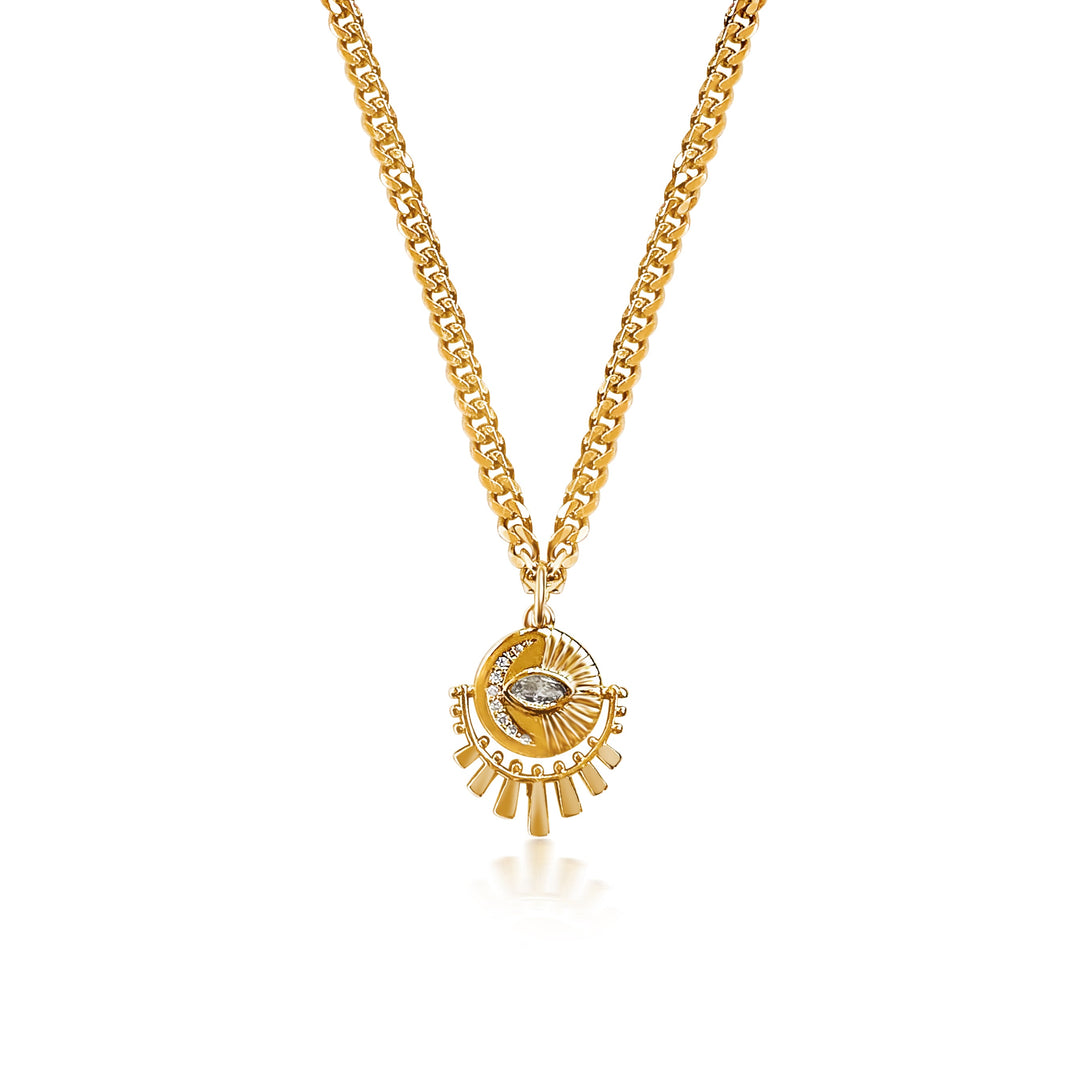 Glory Evil Eye Necklace - Gold Filled