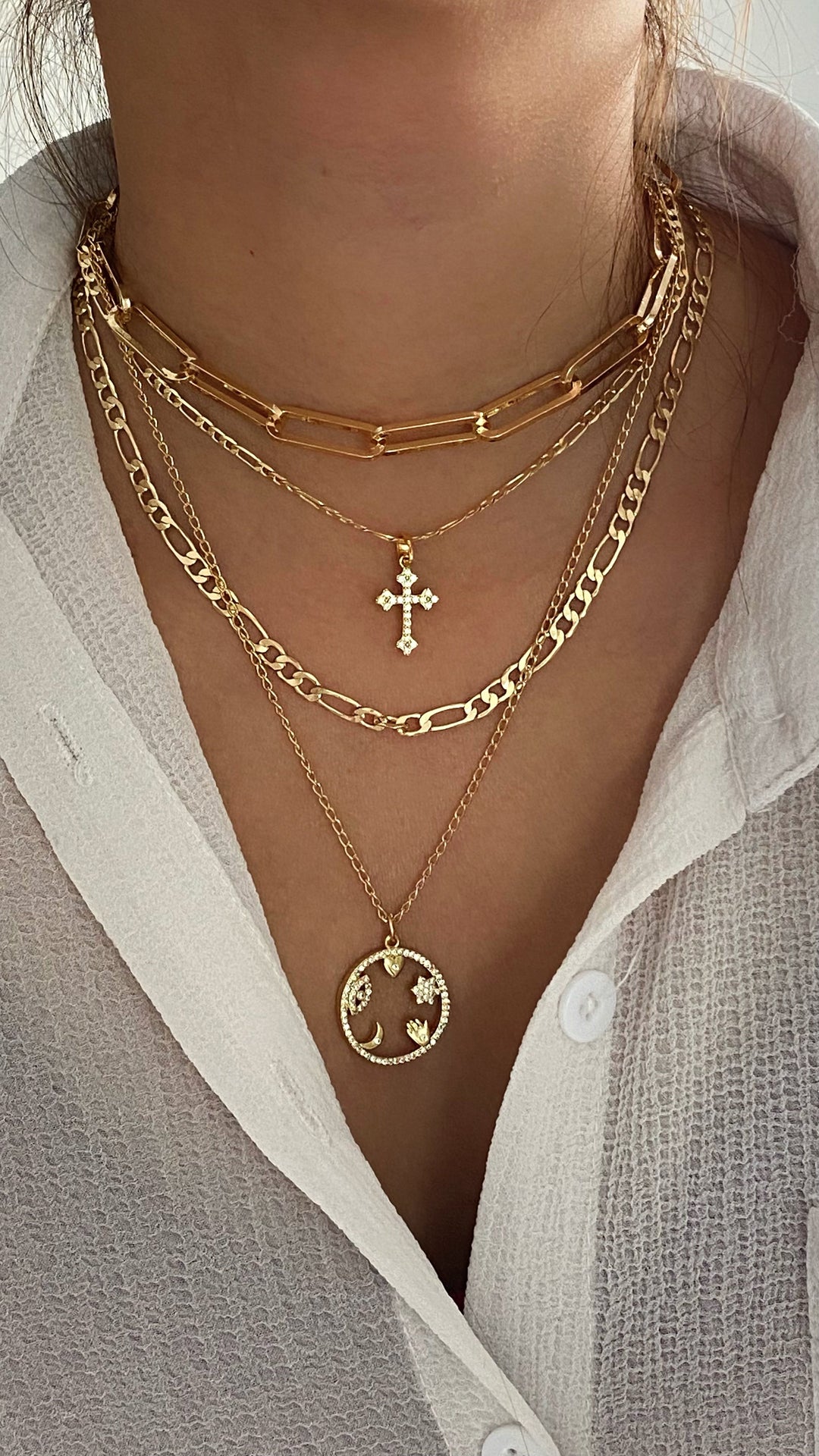 Blessing Evil Eye Necklace - Gold Filled