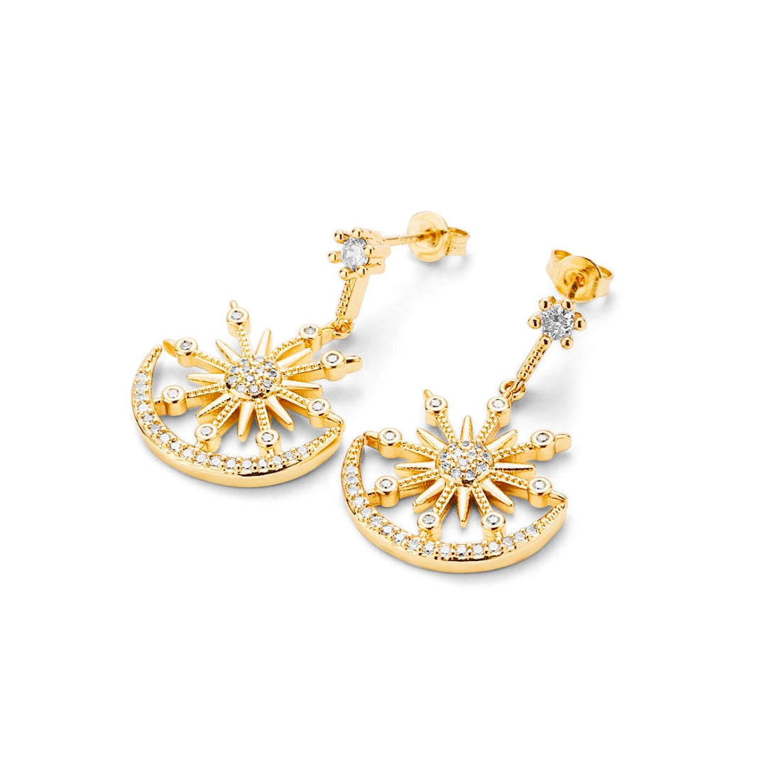Sun & Moon Earrings - Gold Filled