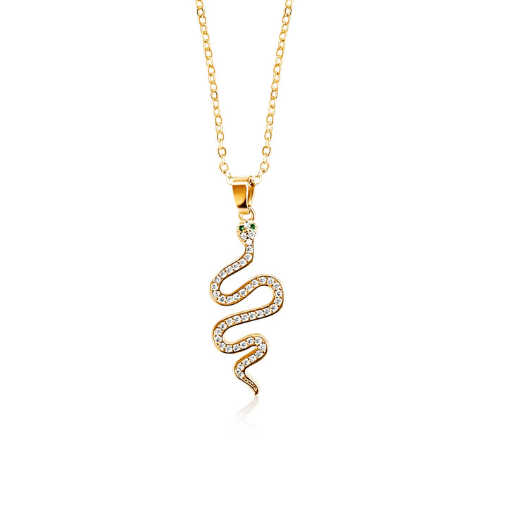 Diamond Snake Necklace - Gold Filled