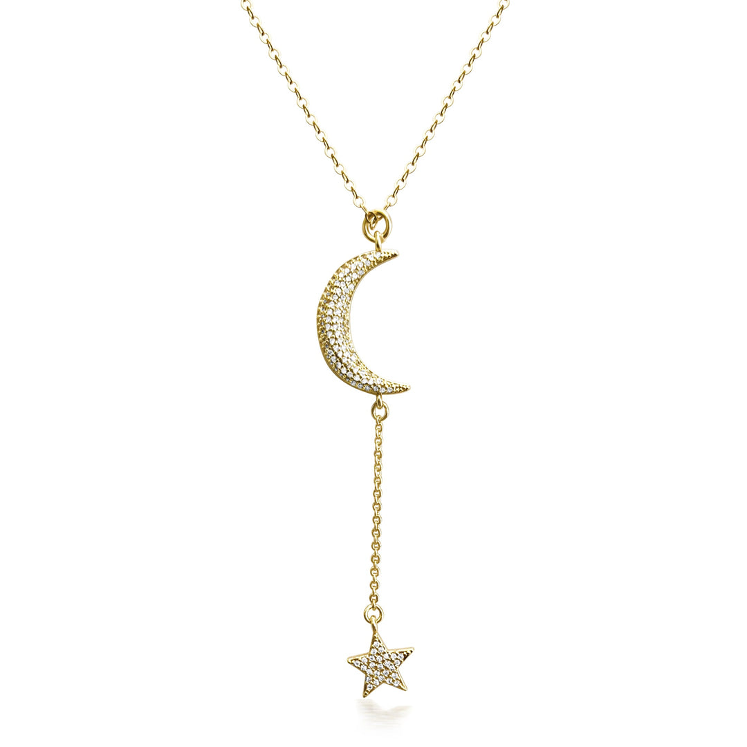 Moon & Star Necklace - Gold Filled