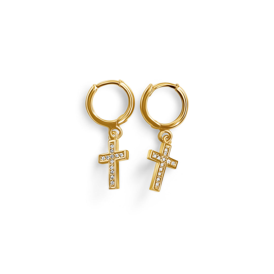 Cross Earrings - Gold Filled