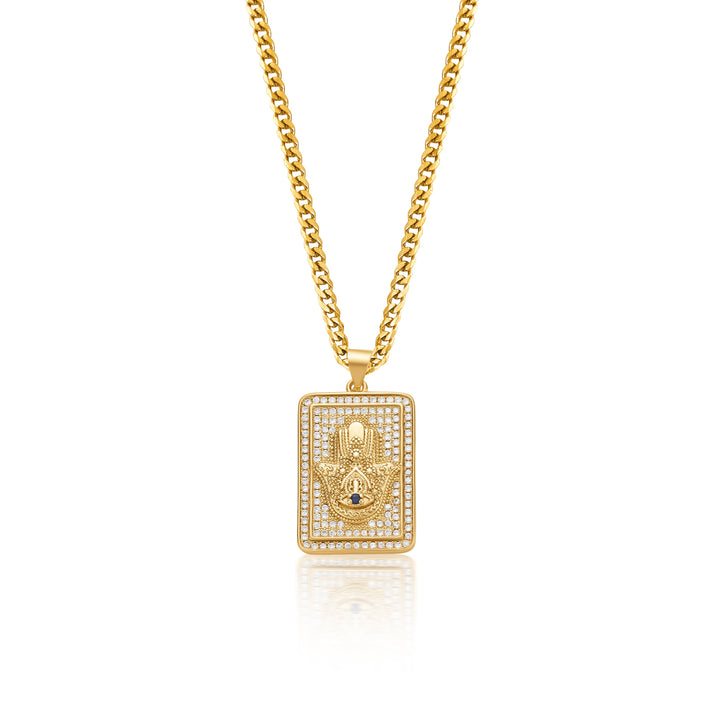 Luxury Hamsa Hand Necklace - Gold Filled
